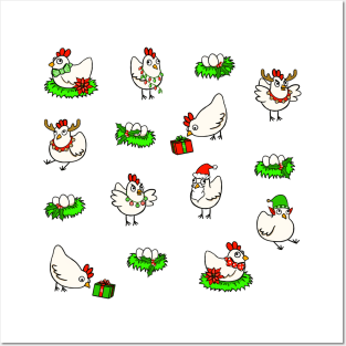 Christmas Chickens Posters and Art
